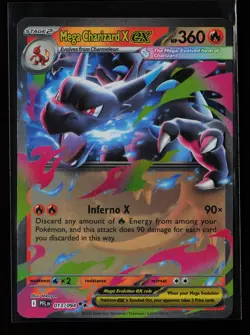 Mega Charizard X ex 013/094 Holo ME02: Phantasmal Flames Pokemon Card - Image 1