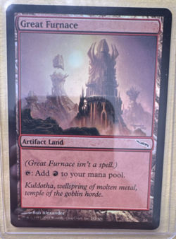 Great Furnace: MTG Mirrodin Artifact Land Holo Red #282/306 - Image 1