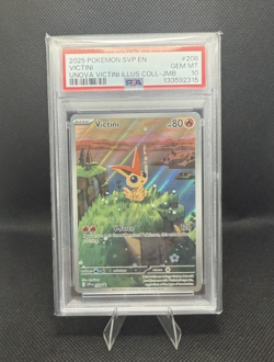 2025 POKEMON SVP EN-SV BLACK STAR PROMO #208 VICTINI PSA 10 - Image 1