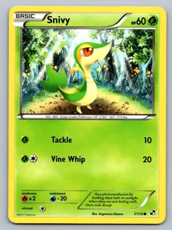 Pokemon TCG Black and White Snivy (1) 1/114 - Image 1