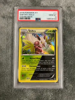 2016 POKEMON XY STEAM SIEGE #11 SHIFTRY-HOLO PSA 10 - Image 1