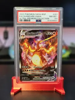 2022 POKEMON SWSH BLACK STAR PROMO #261 FULL ART/CHARIZARD VMAX PSA 8.5 - Image 1