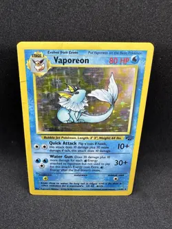 Pokemon Vaporeon Holo 12/64 Jungle WOTC Vintage 1999 - Image 1