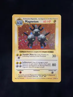 POKEMON TCG 1999 ✨ SHADOWLESS ✨ BASE SET MAGNETON 9/102 HOLO RARE EN - LP - Image 1