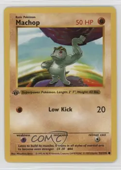 Machop Shadowless 1st Ed. Pokemon Base Set #52 1999 - Image 1