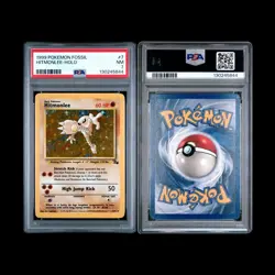 Hitmonlee Holo #7/62 - 1999 Pokemon Fossil Unlimited - PSA 7 - Image 1