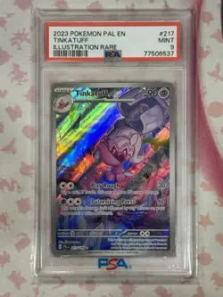 2023 POKEMON PAL EN-PALDEA EVOLVED ILLUSTRATION RARE #217 TINKATUFF PSA 9 - Image 1