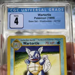 Pokemon 1999 Base Set Shadowless Wartortle 42/102 CGC 4 VG/Ex - Image 3
