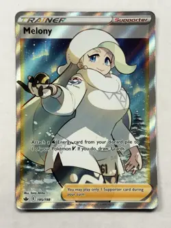 Melony 195/198 Swsh06: Chilling Reign Full Art Holo Pokemon TCG - Image 1