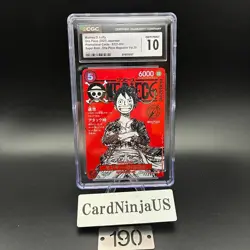 CGC GEM MINT 10 Luffy ST21-014 One Piece Magazine Weekly Shonen Jump Promo TCG - Image 1