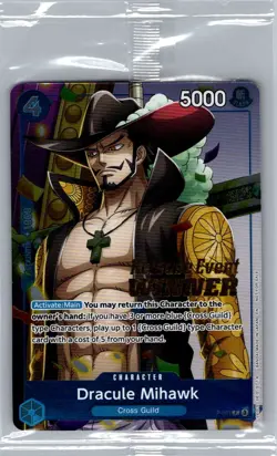 Dracule Mihawk (OP11 Release Event Winner) P-081 One Piece Promotion - Sealed - Image 1
