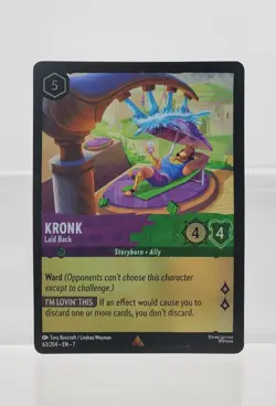 Disney Lorcana Kronk - Laid Back 63/204 Cold Foil Archazia's Island Rare - Image 1