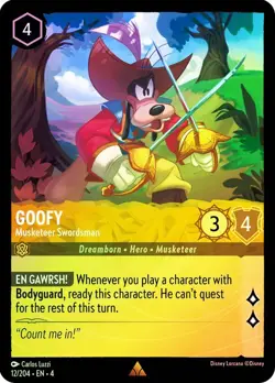Cold Foil GOOFY MUSKETEER SWORDSMAN 1x Rare Disney Lorcana NM - Image 1
