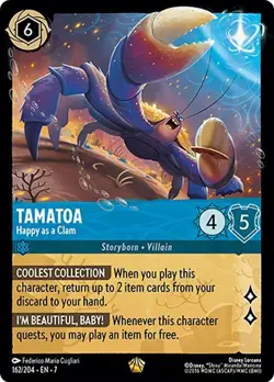 Lorcana Tamatoa Happy as a Clam 162 Archazia's Island Disney Legendary Non Foil - Image 1