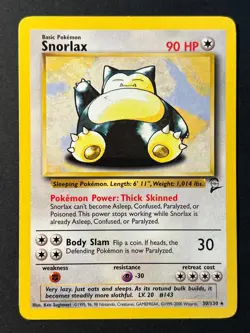 Snorlax 30/130 Rare Base Set 2 - Pokemon Card WOTC Near Mint - Image 1