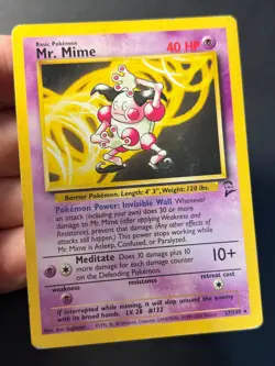 Mr. Mime 27/130 Non Holo Rare Base Set 2 - Pokemon Card WOTC - MP - Image 3