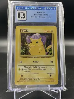 1999 Yellow Cheeks Pikachu 58/102 Base set Pokemon Card - Image 1