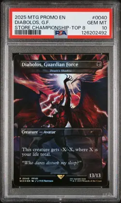 PSA 10 MTG Final Fantasy DIABOLOS GUARDIAN FORCE (Death's Shadow) FOIL PROMO - Image 1