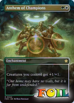 Anthem of Champions Borderless 0344 MTG Foundations Rare NP Foil - Image 1