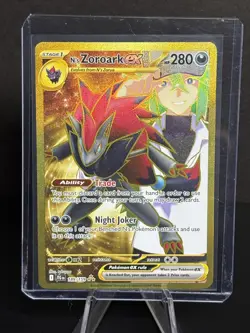 Pokemon TCG N's Zoroark ex 189/159 SV09: Journey Together Hyper Rare Gold NM - Image 1