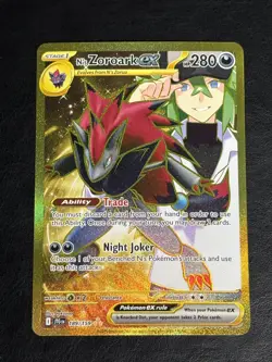 Pokemon TCG N's Zoroark ex 189/159 SV09: Journey Together Hyper Rare Gold NM - Image 2