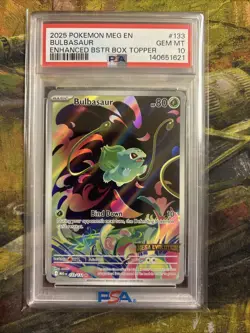 2025 Pokemon Mega Evolution #133 Bulbasaur Illustration Rare 133/132 PSA 10 Gem - Image 1