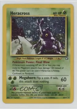 Heracross Holo Pokemon Neo Genesis #6 2000 - Image 1