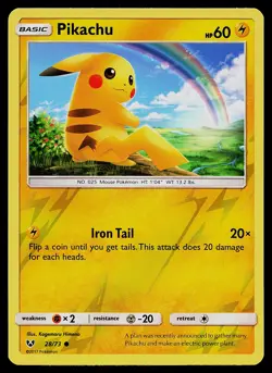 Pokemon Card - Pikachu Shining Legends 28/73 Common Reverse Holo - Image 1