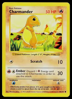 Pokemon Card - Charmander Base Set (Shadowless) 46/102 Common - Image 1