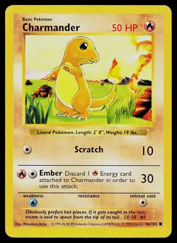 Pokemon Card - Charmander Base Set (Shadowless) 46/102 Common - Image 1