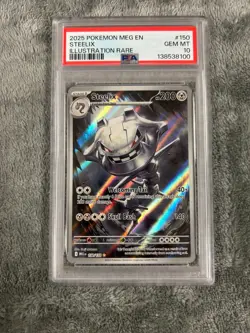 2025 POKEMON MEG EN-MEGA EVOLUTION ILLUSTRATION RARE #150 STEELIX PSA 10 - Image 1