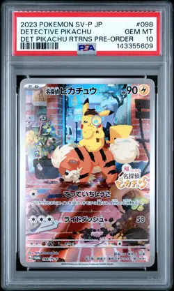 PSA 10 Detective Pikachu #098 Pokemon SV-P Promo Japanese 2023 - Image 1