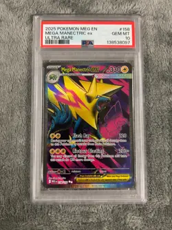 2025 POKEMON MEG EN-MEGA EVOLUTION ULTRA RARE #158 MEGA MANECTRIC EX PSA 10 - Image 1