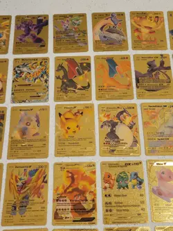 Lot of 55 Gold Foil Pokemon Card Fan Art Cards (All Cards Pictured) Mint Cond - Image 3