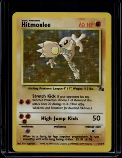 Pokemon TCG Hitmonlee 7/62 Fossil Holo Rare MP - Image 1