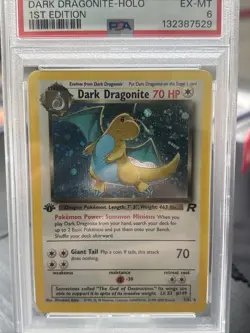 Pokemon Dark Dragonite 1st Edition Holo Rare Team Rocket 5/82 - PSA 6 EX-MT 5/82 - Image 2