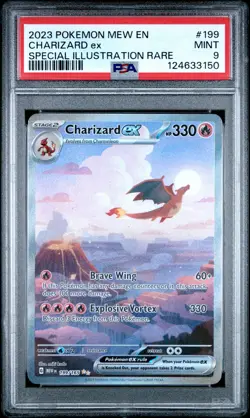 2023 POKEMON MEW EN-151 SPECIAL ILLUSTRATION RARE #199 CHARIZARD EX PSA 9 - Image 1