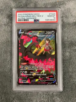 Pokemon Galarian Moltres V Astral Radiance Trainer Gallery Full Art #TG20 PSA 10 - Image 1
