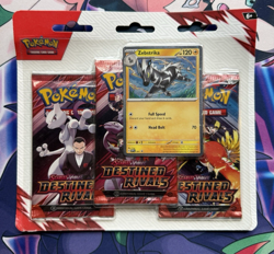 Pokemon TCG Destined Rivals 3 Pack Blister (Zebstrika) Factory Sealed - Image 1