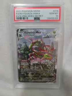 Pokemon 2021 Rayquaza VMAX 218/203 Alt Art Evolving Skies GEM MINT PSA 10 - Image 1