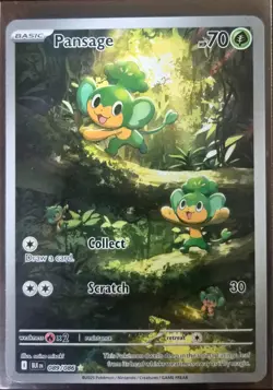 Pokemon TCG Pansage Illustration Rare Holo Black Bolt English Card 089/086 NM - Image 1