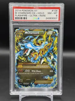 PSA 8 M Charizard EX 108/106 Pokemon XY Flashfire Secret Rare English Mega NM - Image 1