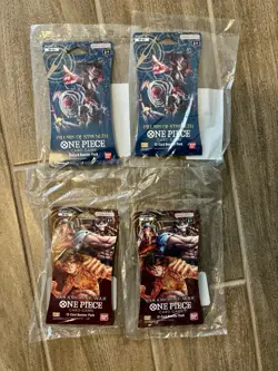 One Piece TCG (2) OP-02 And (2) OP-03 Sleeved Booster Packs Total Of 4 Sealed - Image 1