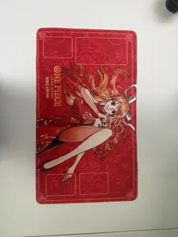 One Piece Card Game Nami Playmat Red Anime TCG Mat Lightly Used - Image 2