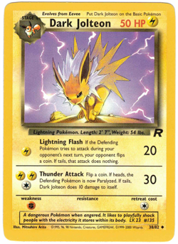 Dark Jolteon 38/82 Team Rocket Regular Uncommon Vintage Pokemon Card - Image 1