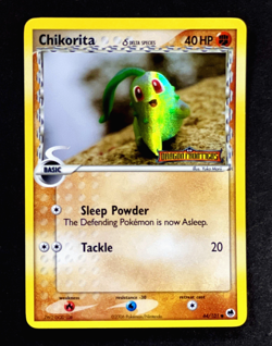 2006 Pokemon CHIKORITA Ex Dragon Frontiers Set REVERSE HOLO Stamped Card 44/101 - Image 1