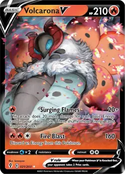 Volcarona V 021/203 Ultra Rare Holo SWSH07: Evolving Skies Pokemon Card - Image 1