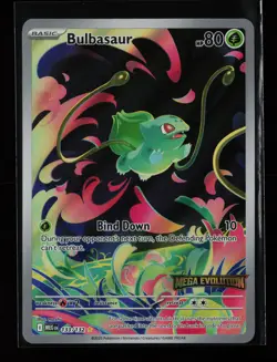 Bulbasaur 133/132 Holo ME01: Mega Evolution Stamped Box Topper Pokemon Card - Image 1