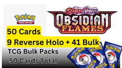 Pokemon - Bulk 50 Cards - Obsidian Flames - 9 Reverse Holo + 41 UC /C - Image 2