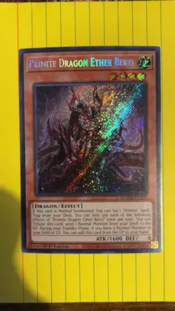 Yugioh - 1st Ed - Primite Dragon Ether Beryl BLMM-EN130 Secret Rare Holo Card - Image 1